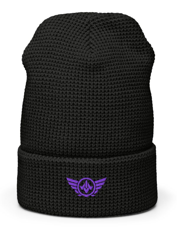 Purple Embroidered Logo Beanie | Waffle