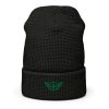 Kelly Green Embroidered Logo Beanie | Waffle
