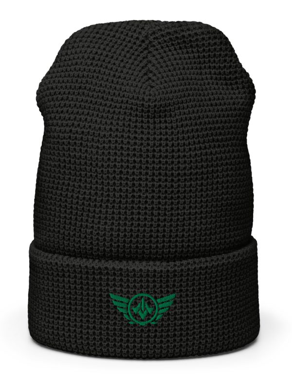 Kelly Green Embroidered Logo Beanie | Waffle