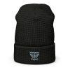 Grey Embroidered Brand Logo Beanie | Waffle