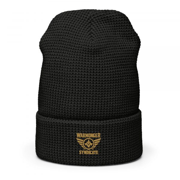 Old Gold Embroidered Brand Logo Beanie | Waffle