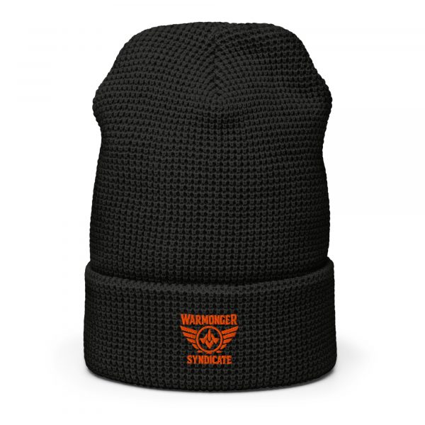 Orange Embroidered Brand Logo Beanie | Waffle