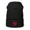Flamingo Embroidered Brand Logo Beanie | Waffle