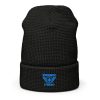 Aqua Embroidered Brand Logo Beanie | Waffle