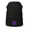 Purple Embroidered Brand Logo Beanie | Waffle