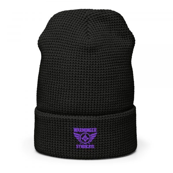 Purple Embroidered Brand Logo Beanie | Waffle