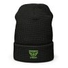 Kiwi Green Embroidered Brand Logo Beanie | Waffle
