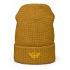 Gold Embroidered Logo Beanie | Waffle