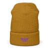 Purple Embroidered Logo Beanie | Waffle