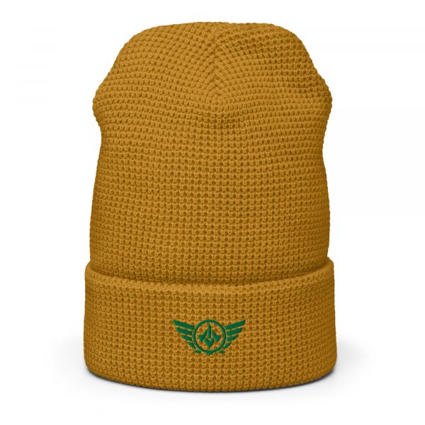 Kelly Green Embroidered Logo Beanie | Waffle