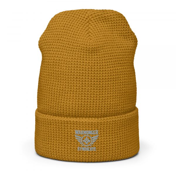 Grey Embroidered Brand Logo Beanie | Waffle