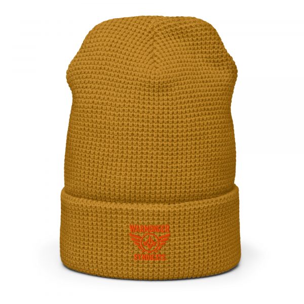 Orange Embroidered Brand Logo Beanie | Waffle