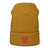 Flamingo Embroidered Brand Logo Beanie | Waffle