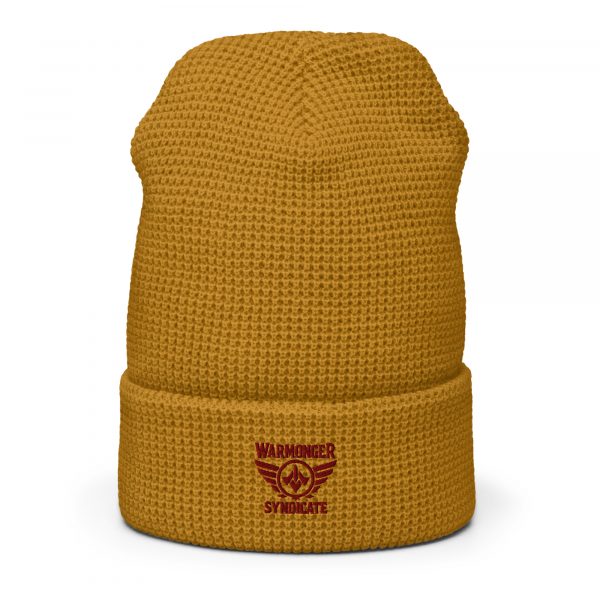 Maroon Embroidered Brand Logo Beanie | Waffle