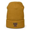 Navy Embroidered Brand Logo Beanie | Waffle