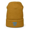 Aqua Embroidered Brand Logo Beanie | Waffle