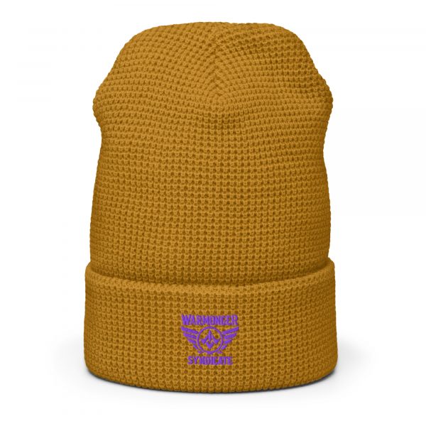 Purple Embroidered Brand Logo Beanie | Waffle