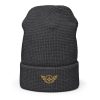 Old Gold Embroidered Logo Beanie | Waffle
