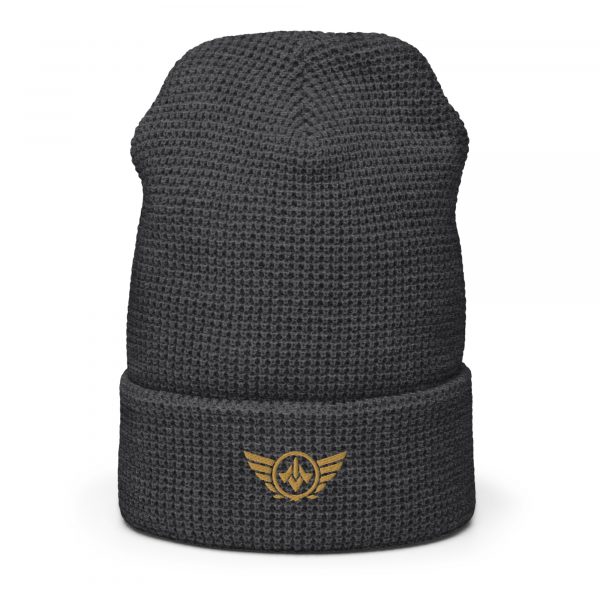 Old Gold Embroidered Logo Beanie | Waffle