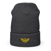 Gold Embroidered Logo Beanie | Waffle