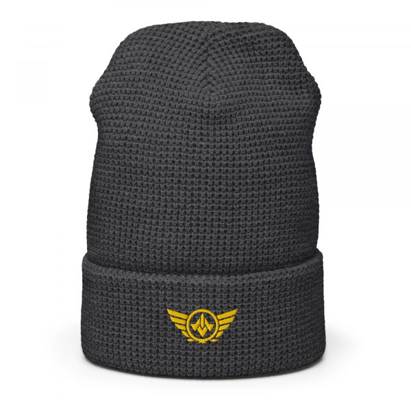 Gold Embroidered Logo Beanie | Waffle