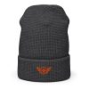 Orange Embroidered Logo Beanie | Waffle