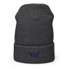 Navy Embroidered Logo Beanie | Waffle