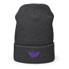 Purple Embroidered Logo Beanie | Waffle
