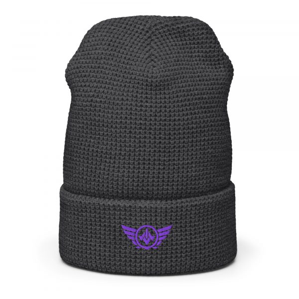 Purple Embroidered Logo Beanie | Waffle