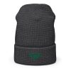 Kelly Green Embroidered Logo Beanie | Waffle