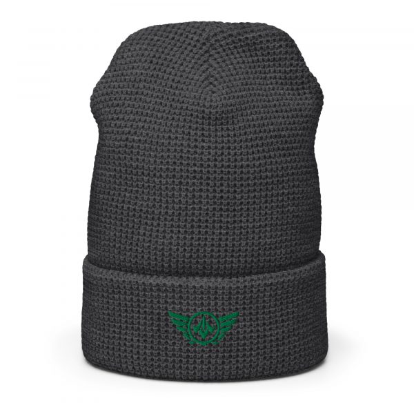 Kelly Green Embroidered Logo Beanie | Waffle