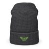 waffle-beanie-heather-charcoal-front-2-68b908e687c2c.jpg Kiwi Green Embroidered Logo Beanie | Waffle