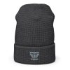 Grey Embroidered Brand Logo Beanie | Waffle