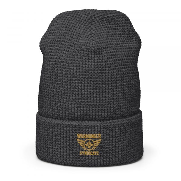 Old Gold Embroidered Brand Logo Beanie | Waffle