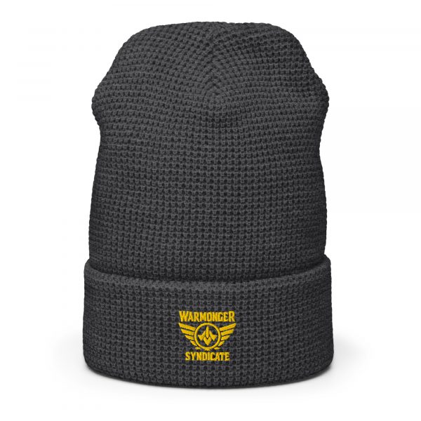 Gold Embroidered Brand Logo Beanie | Waffle