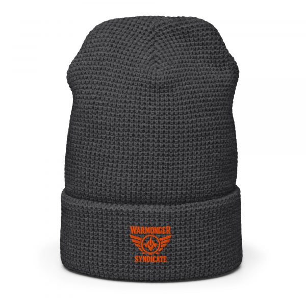 Orange Embroidered Brand Logo Beanie | Waffle
