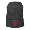 Flamingo Embroidered Brand Logo Beanie | Waffle