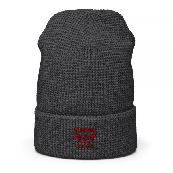 Maroon Embroidered Brand Logo Beanie | Waffle