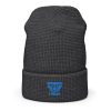 Aqua Embroidered Brand Logo Beanie | Waffle