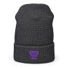 Purple Embroidered Brand Logo Beanie | Waffle