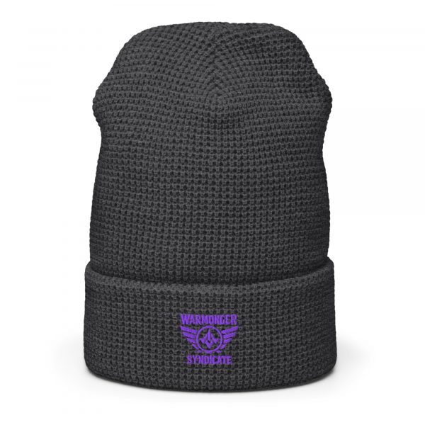 Purple Embroidered Brand Logo Beanie | Waffle