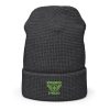 Kiwi Green Embroidered Brand Logo Beanie | Waffle