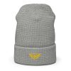 Gold Embroidered Logo Beanie | Waffle