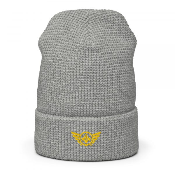 Gold Embroidered Logo Beanie | Waffle