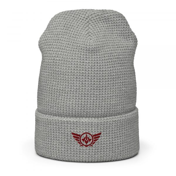 Maroon Embroidered Logo Beanie | Waffle