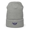 Navy Embroidered Logo Beanie | Waffle