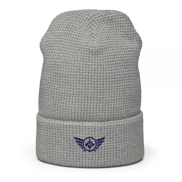 Navy Embroidered Logo Beanie | Waffle