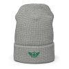 Kelly Green Embroidered Logo Beanie | Waffle