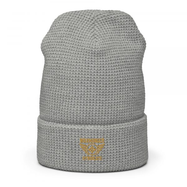 Old Gold Embroidered Brand Logo Beanie | Waffle