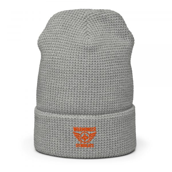 Orange Embroidered Brand Logo Beanie | Waffle